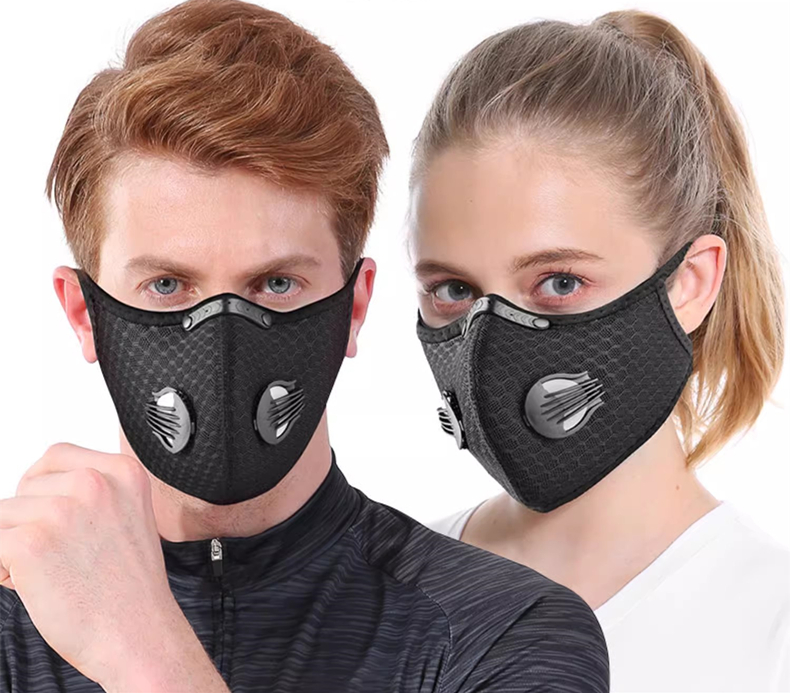 Dust Mask Construction - หน้ากากปั่นจักรยานแบบสปอร์ต ซักได้ ใช้ซ้ำได้ พร้อมแผ่นกรอง หน้ากากกันฝุ่น หน้ากากปั่นจักรยานสำหรับผู้ชาย