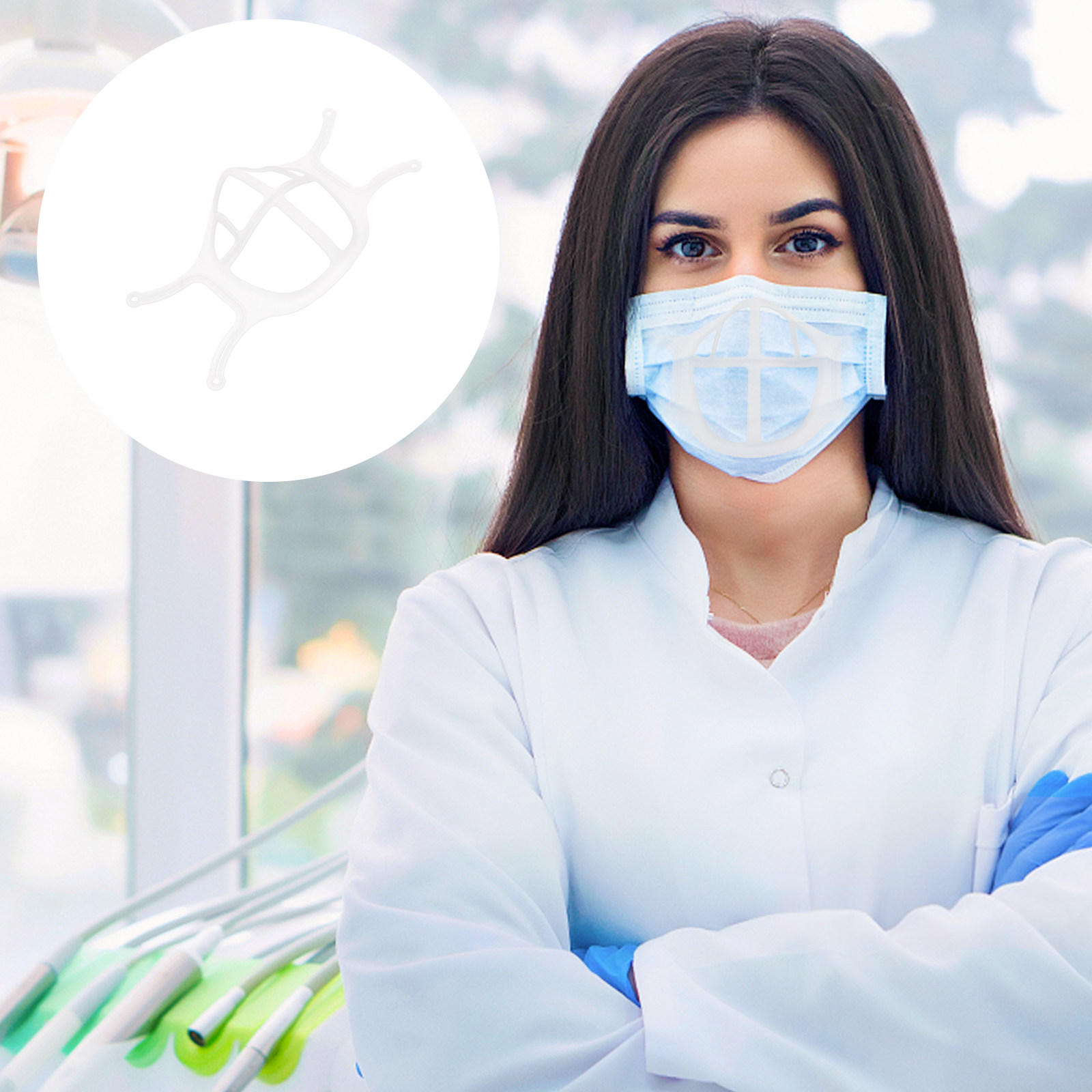 Silicone Mask Bracket - โครงซิลิโคนรองรับหน้ากาก 5 ชิ้น โครงรองรับหน้ากากแบบระบายอากาศสำหรับฮาโลวีนและคริสต์มาส ที่ยึดหน้ากาก 3D