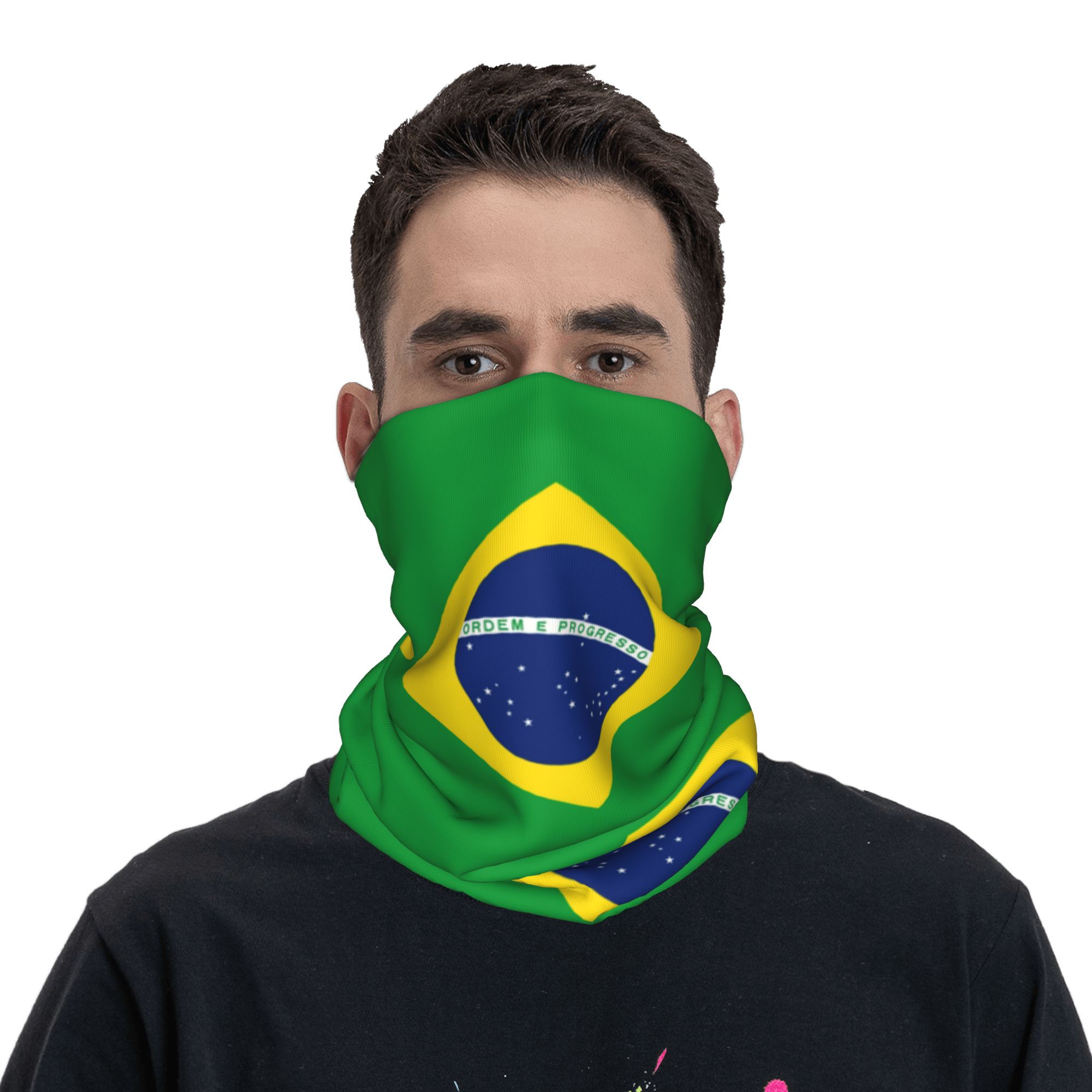 ผ้าพันคอแบบผูกคอ ลายธงชาติบราซ - Neck Gaiter Face Cover บทวิจารณ์และราคา