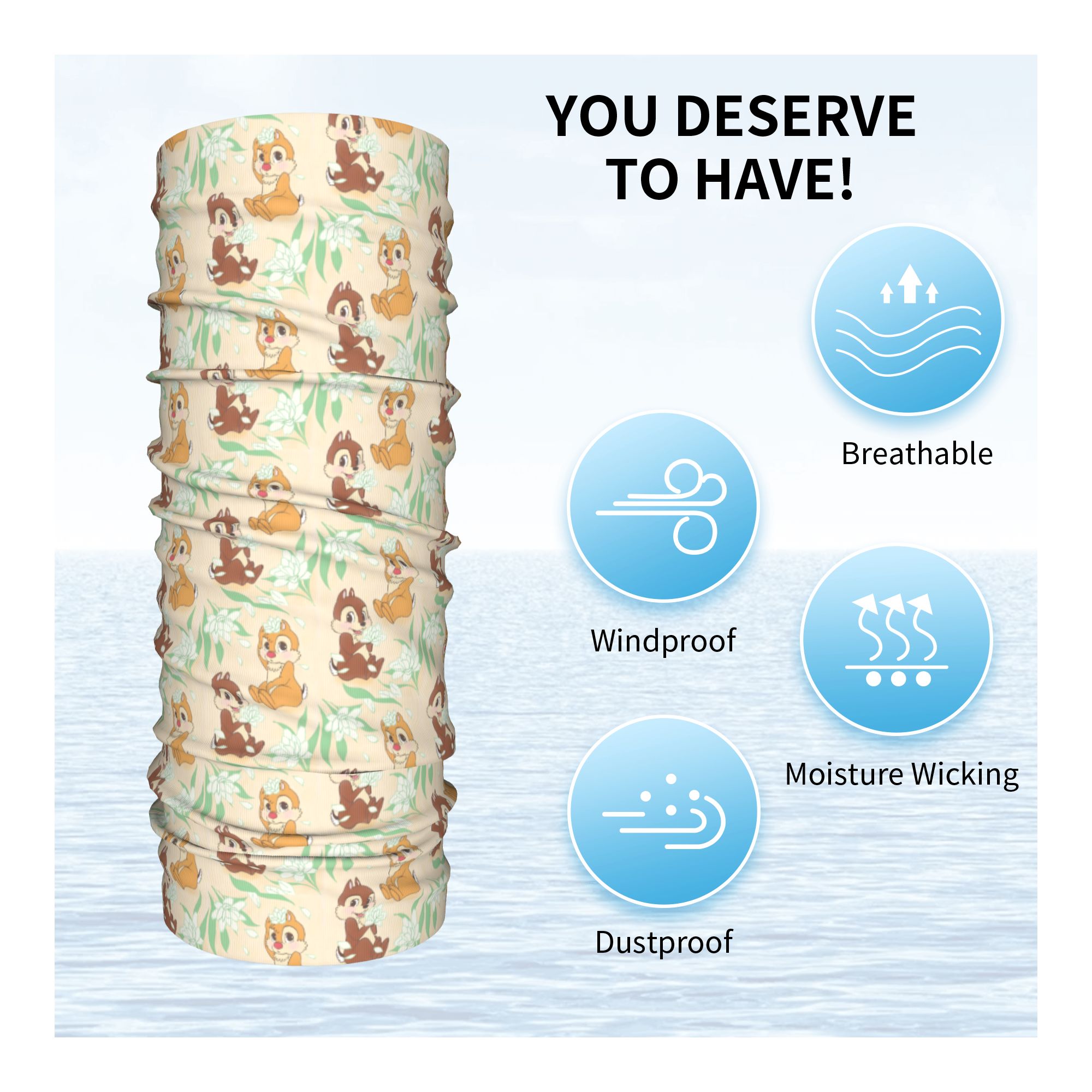 ผ้าพันคอแบบมีฮู้ดลายการ์ตูน C- - Neck Gaiter Face Cover บทวิจารณ์และราคา