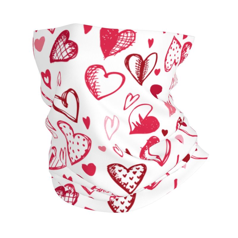 ผ้าพันคอรูปหัวใจสีชมพูแดง สำหร - Neck Gaiter Face Cover บทวิจารณ์และราคา